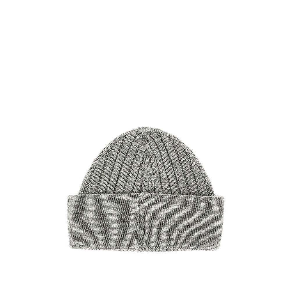 EMPORIO ARMANI S wool beanie hat with logo embroidery