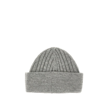 EMPORIO ARMANI S wool beanie hat with logo embroidery