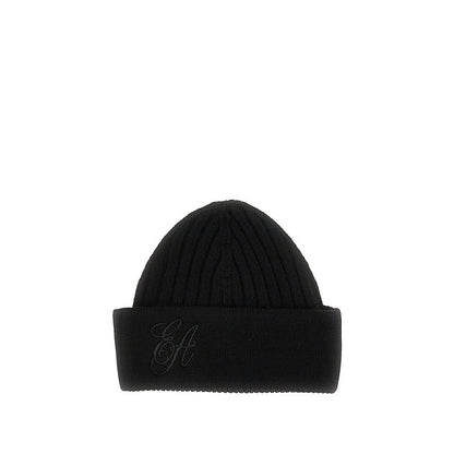 EMPORIO ARMANI M wool beanie hat with logo embroidery