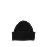 EMPORIO ARMANI M wool beanie hat with logo embroidery
