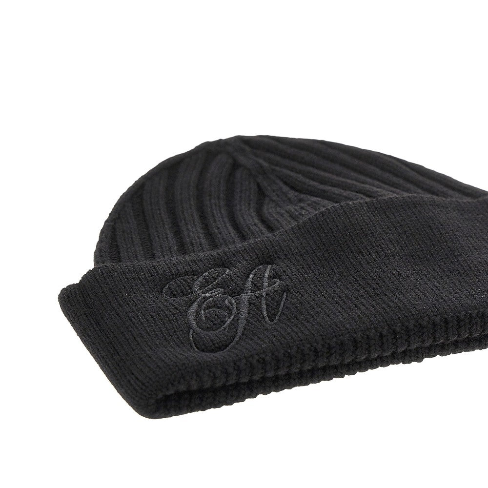 EMPORIO ARMANI M wool beanie hat with logo embroidery