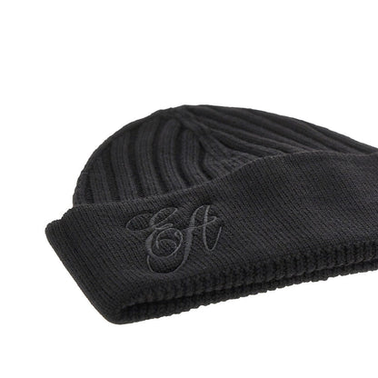 EMPORIO ARMANI M wool beanie hat with logo embroidery