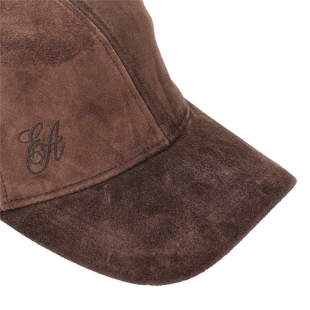 suede leather baseball cap with ea logo