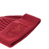 knitted beanie hat with logo embroidery