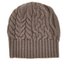 knitted beanie hat with logo label