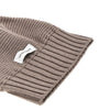 knitted beanie hat with logo label
