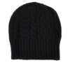 knitted beanie hat with logo label