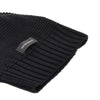 knitted beanie hat with logo label