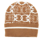 PINKO OS knitted beanie hat with jacquard logo