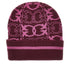 PINKO OS knitted beanie hat with jacquard logo