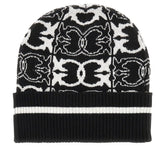 PINKO OS knitted beanie hat with jacquard logo