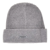 PINKO OS knitted beanie hat with logo