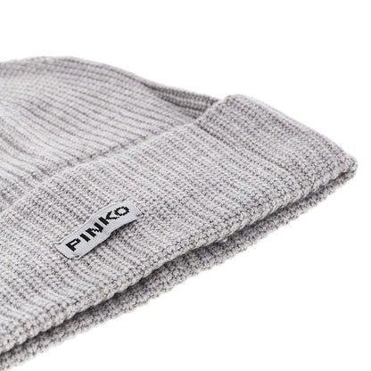PINKO OS knitted beanie hat with logo