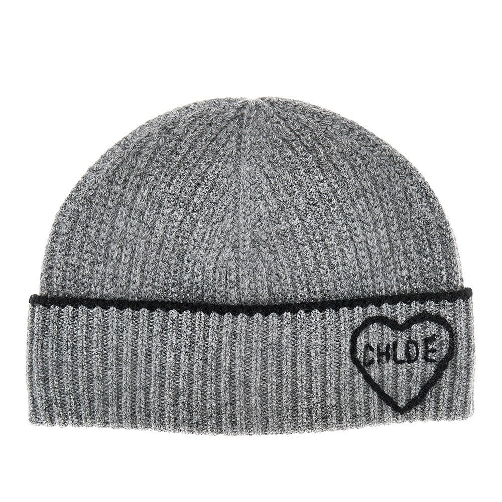 CHLOÉ OS chloé encoeur wool and cashmere beanie hat