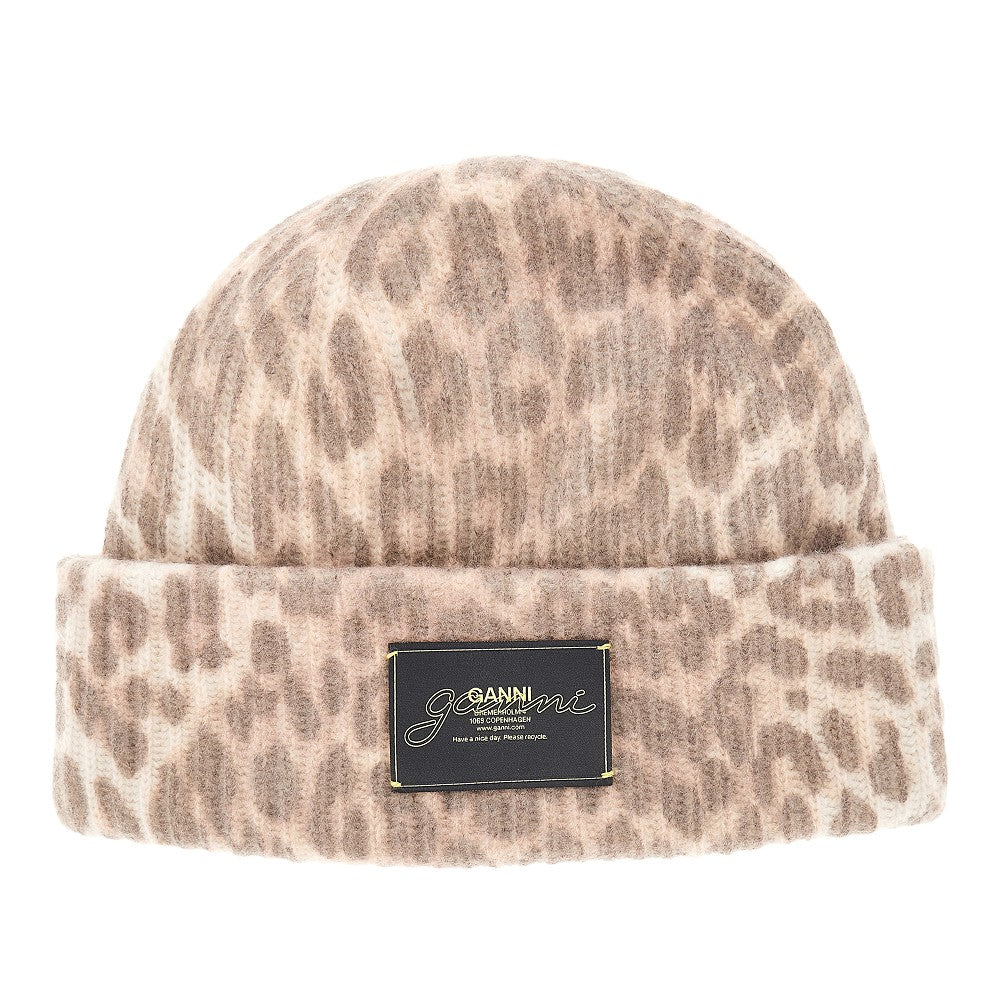 GANNI OS recycled wool blend beanie hat