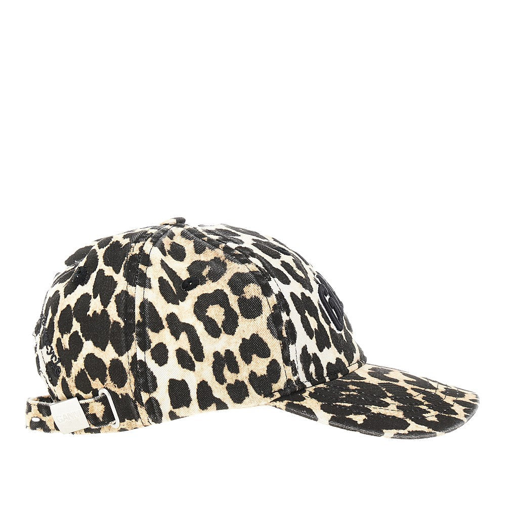 GANNI OS leopard-print organic cotton baseball hat
