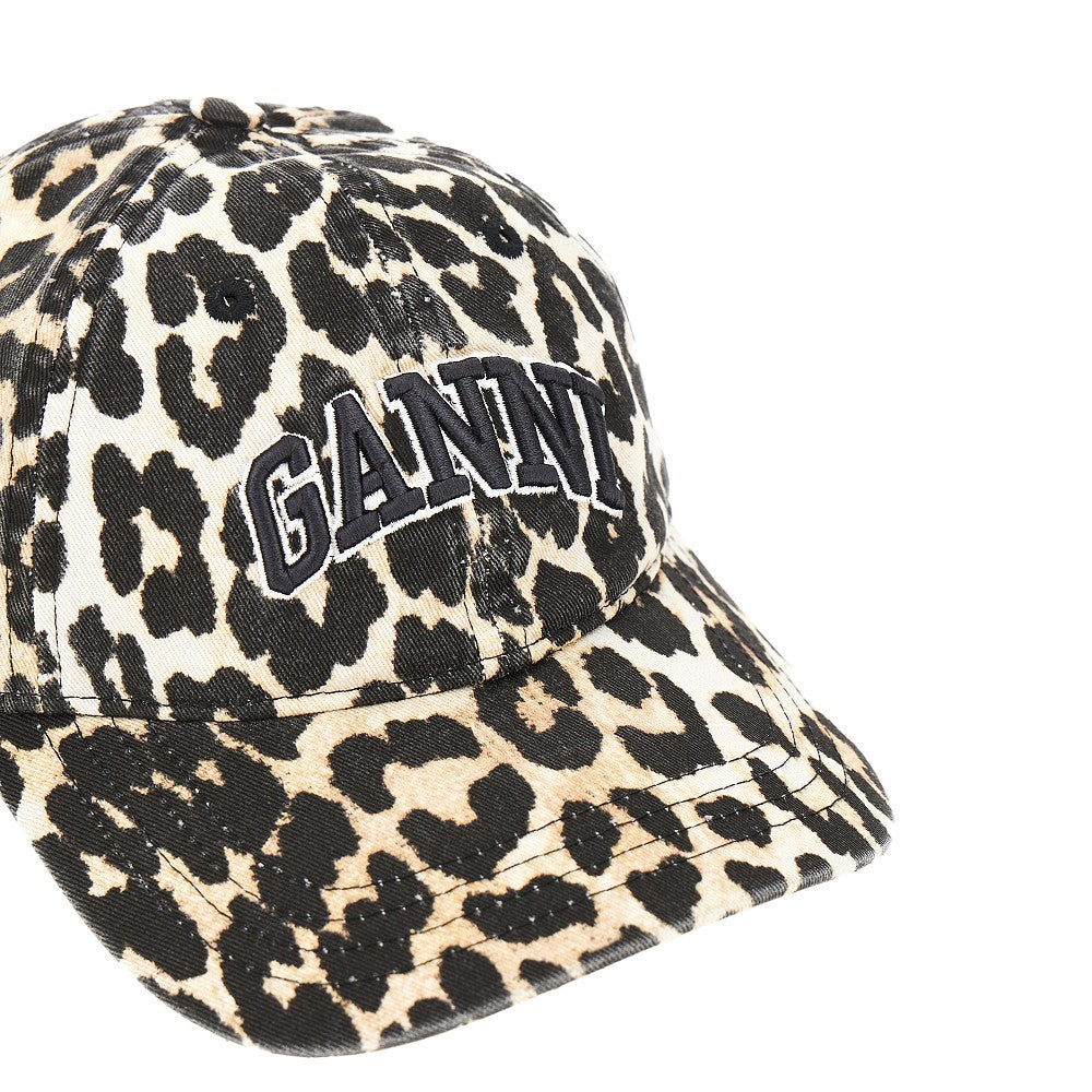 leopard-print organic cotton baseball hat