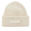 knitted beanie hat with gros-grain logo