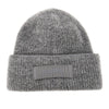 knitted beanie hat with gros-grain logo