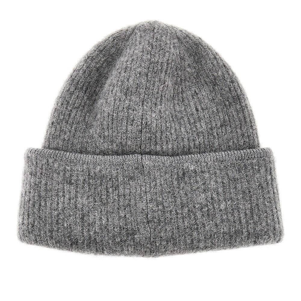 knitted beanie hat with gros-grain logo