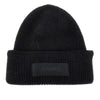 knitted beanie hat with gros-grain logo