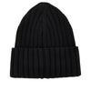 wool beanie hat with logo patch
