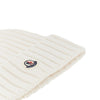 wool beanie hat with logo patch