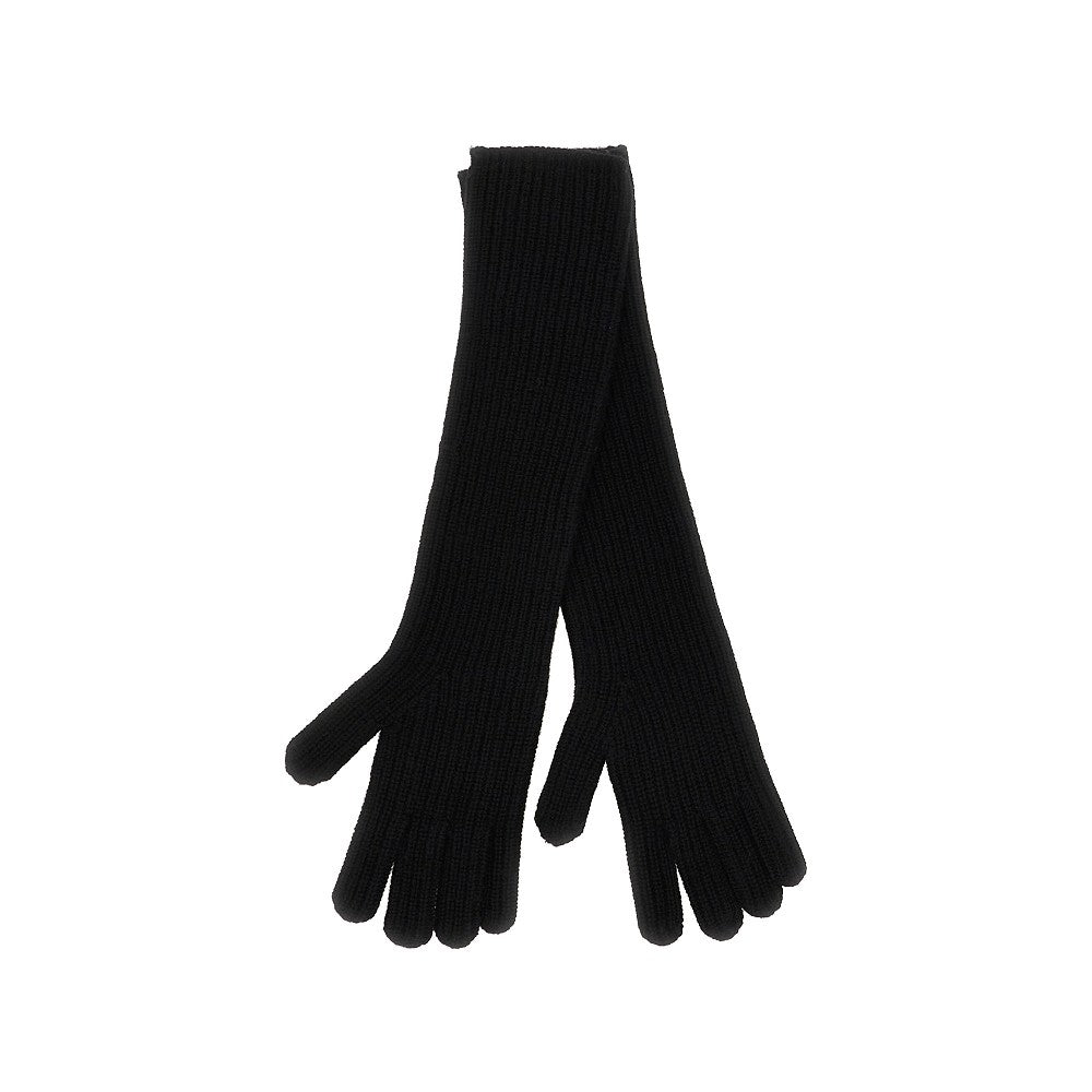 long cashmere gloves with embroidery