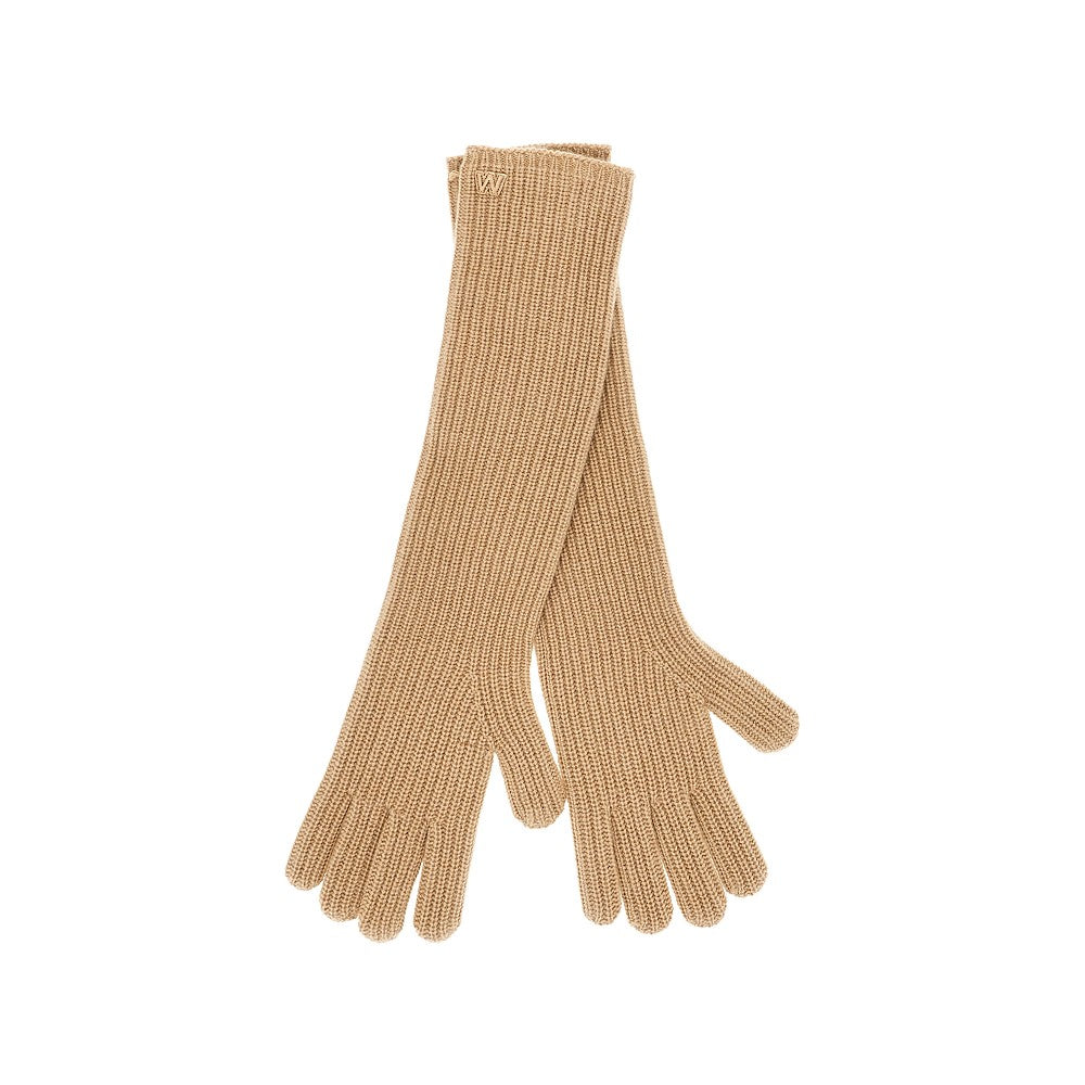 long cashmere gloves with embroidery