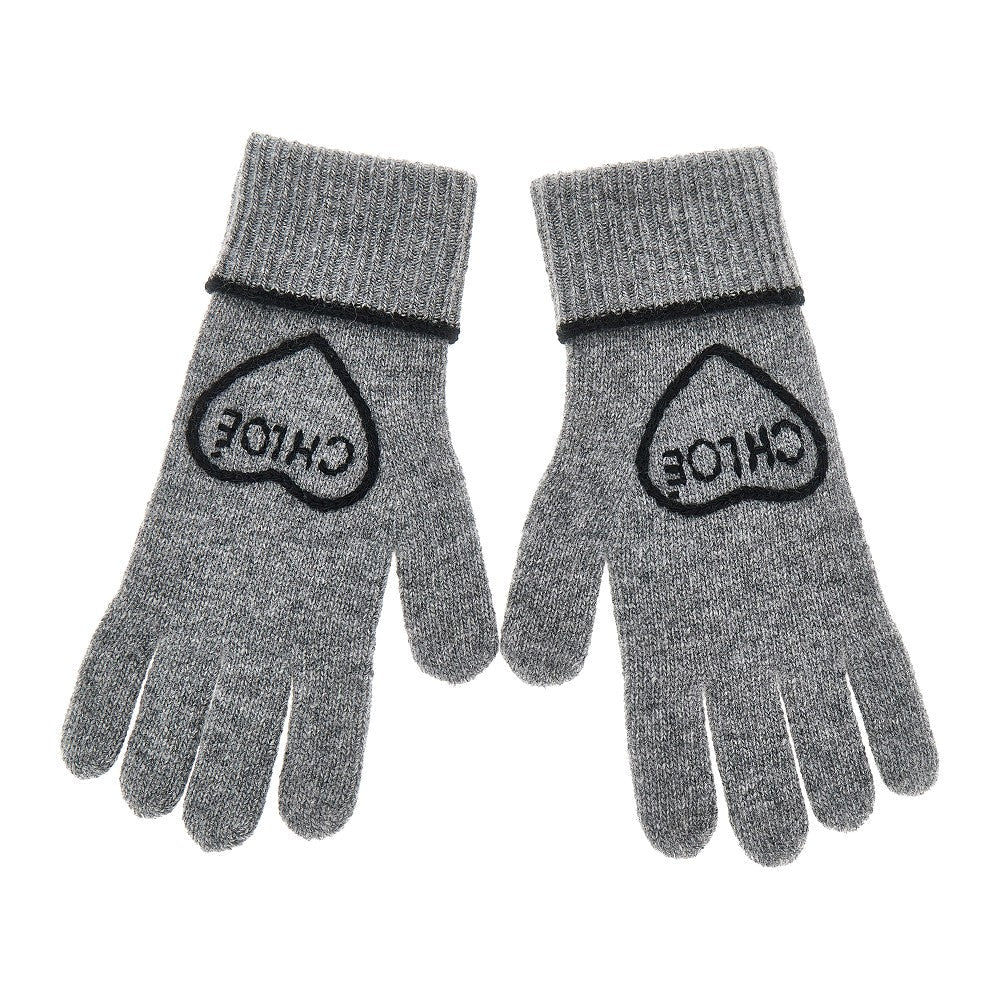 chloé encoeur wool and cashmere gloves