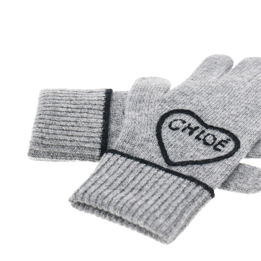 chloé encoeur wool and cashmere gloves