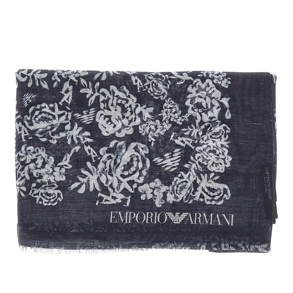 EMPORIO ARMANI OS linen and silk-blend scarf