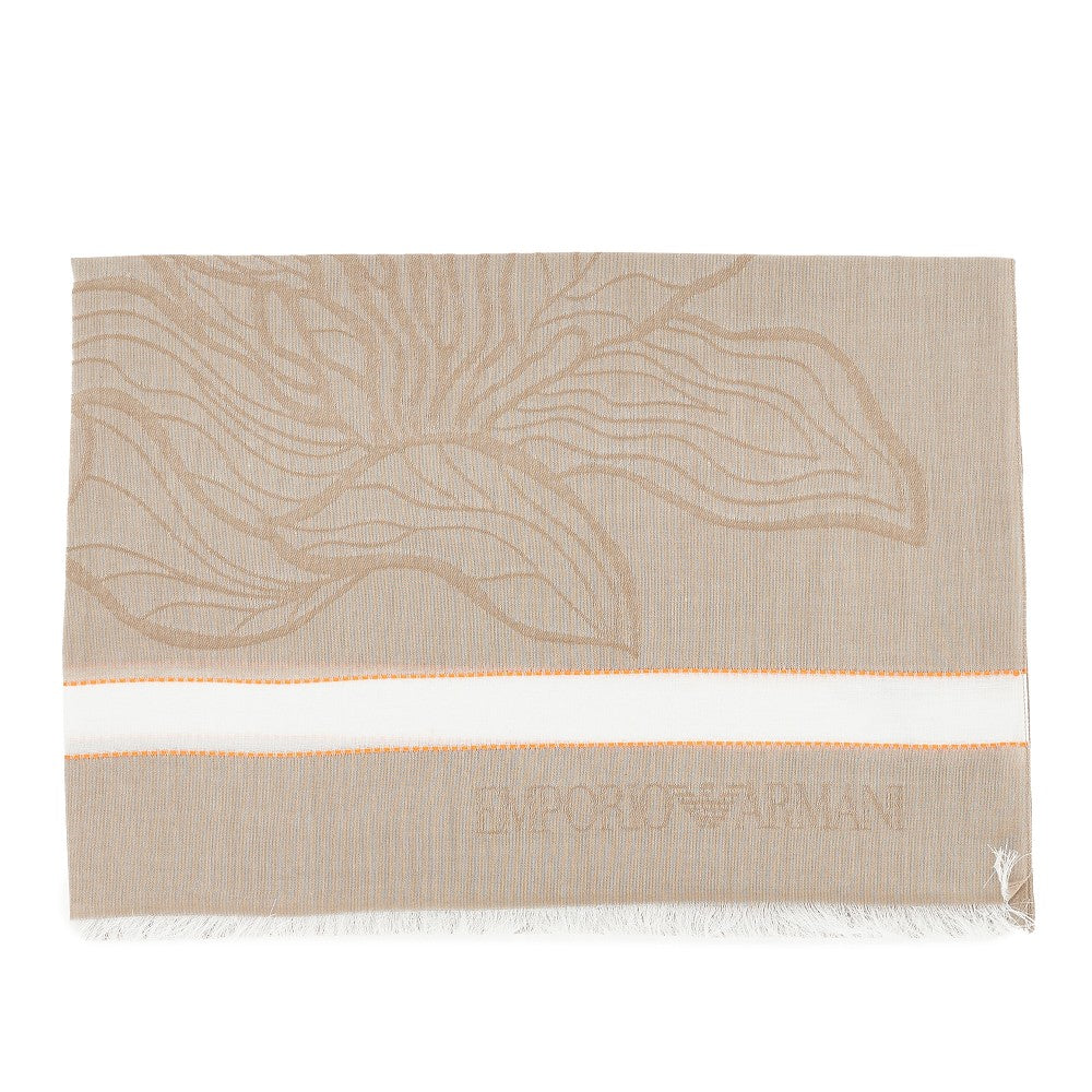 jacquard cotton-blend scarf