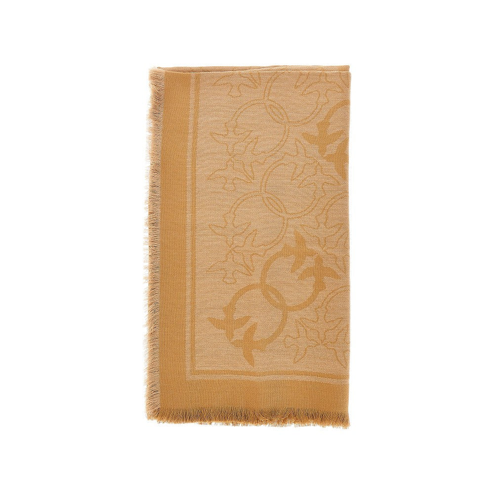 PINKO OS viscose-blend scarf with jacquard logo