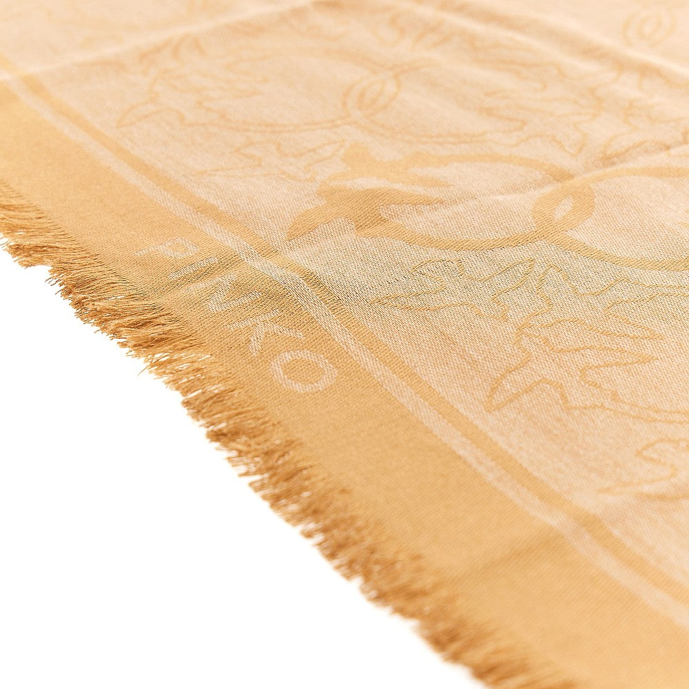 PINKO OS viscose-blend scarf with jacquard logo