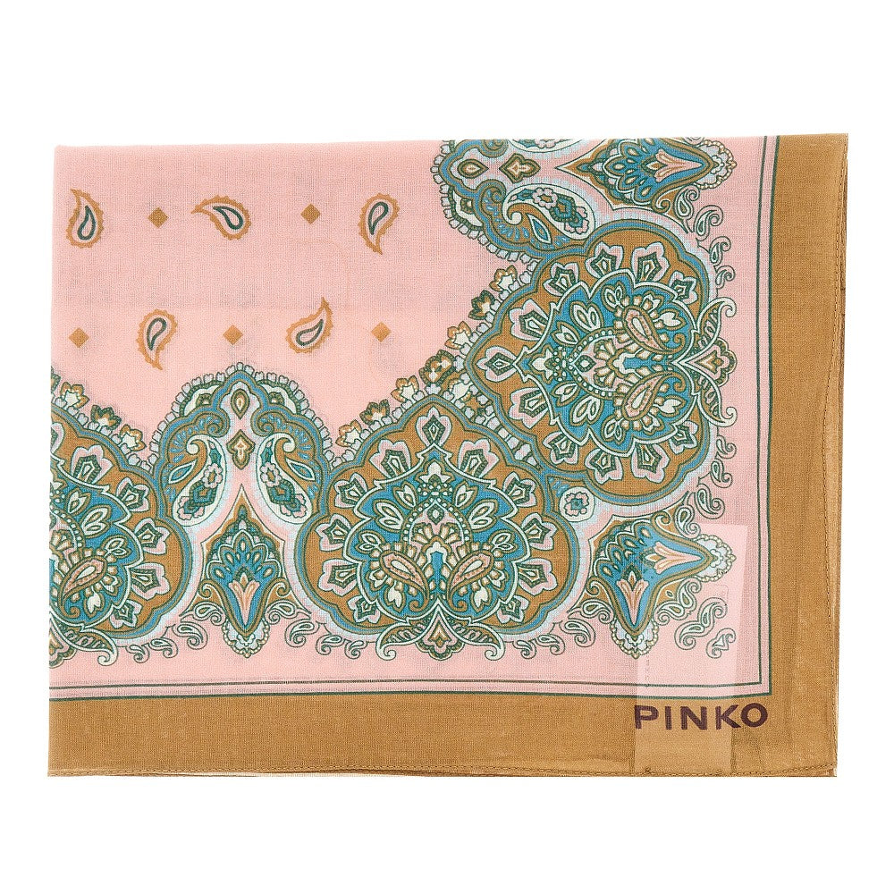 PINKO OS bandana print cotton scarf