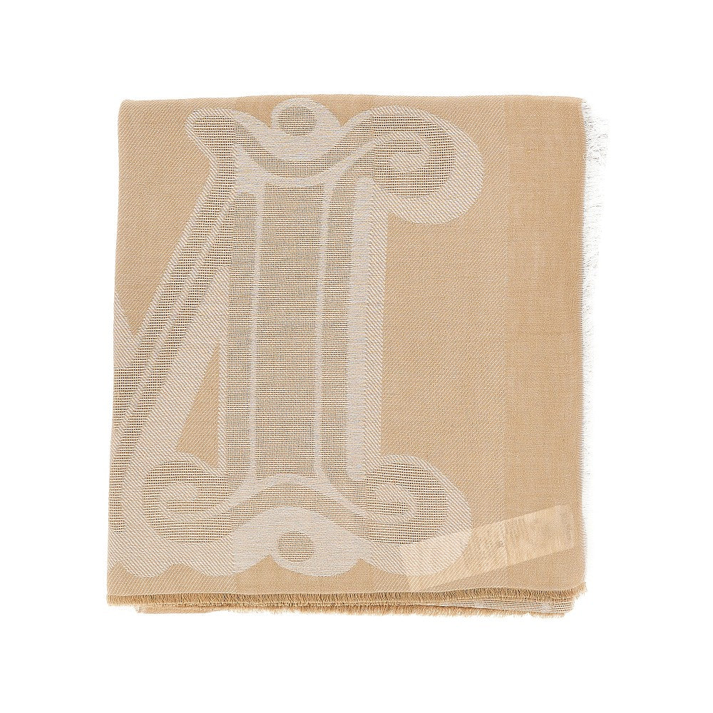 jacquard linen-blend scarf