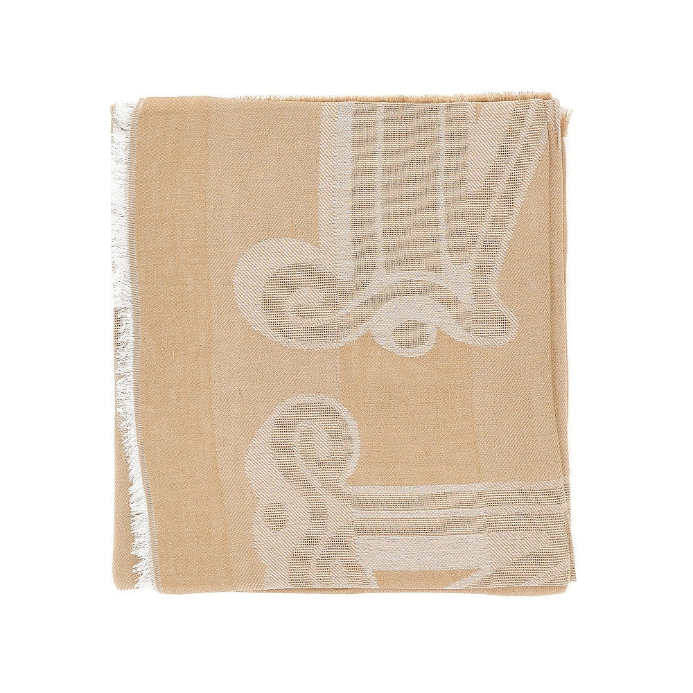 jacquard linen-blend scarf