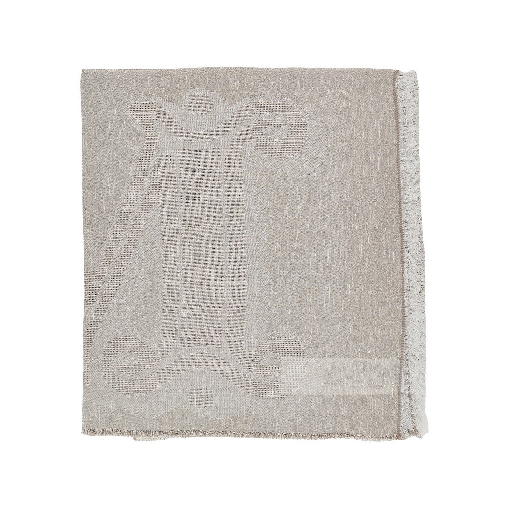 jacquard linen-blend scarf