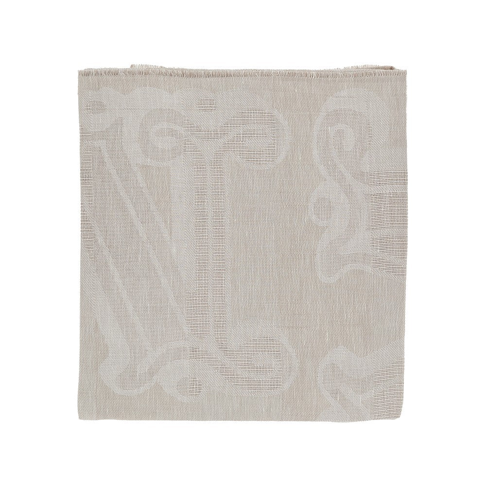 jacquard linen-blend scarf