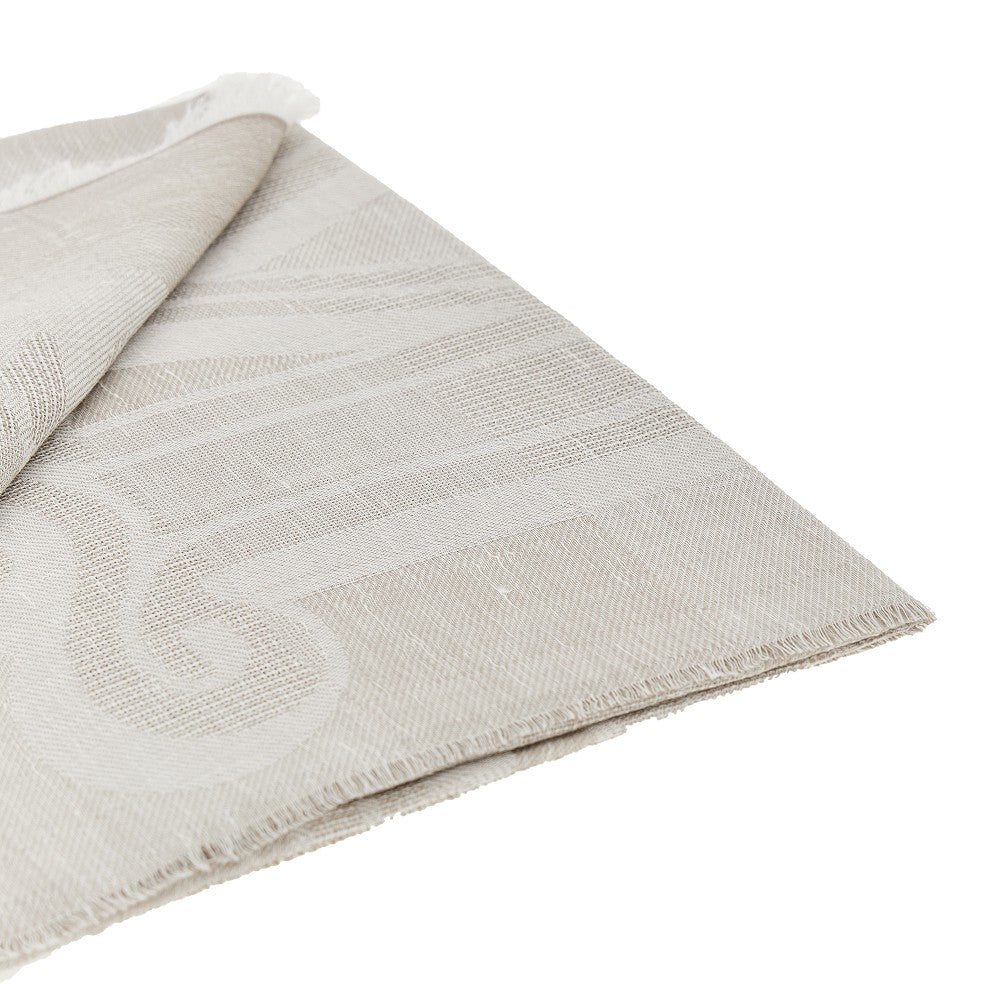 jacquard linen-blend scarf