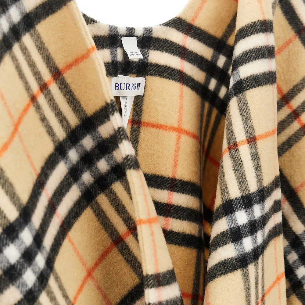 BURBERRY OS check wool and cashmere cape