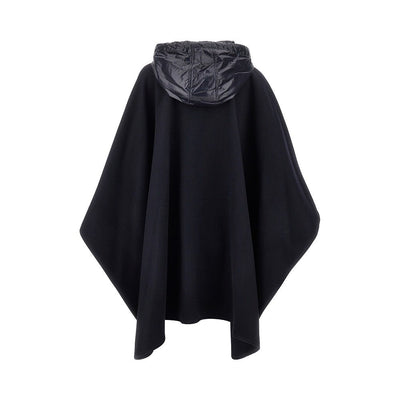 MONCLER OS wool cloth cape with nylon hood