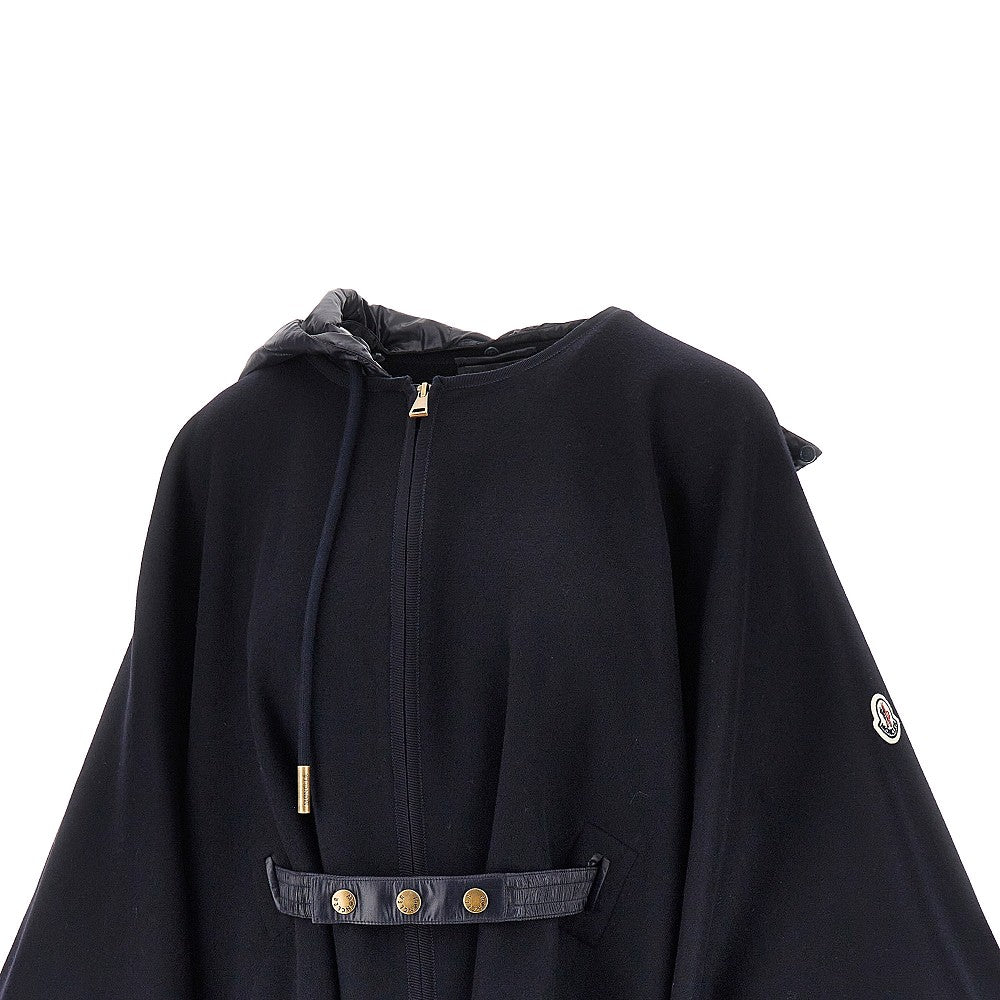 wool cloth cape with nylon hood