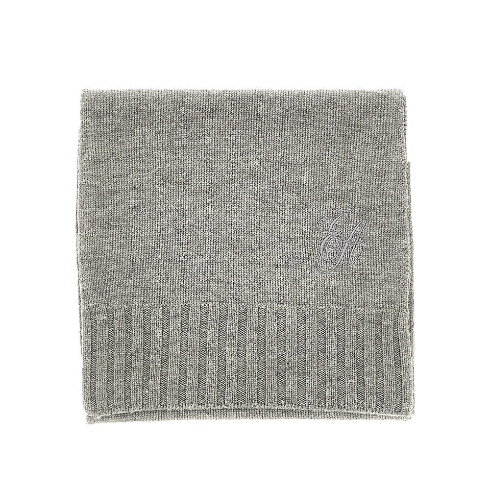 EMPORIO ARMANI OS wool scarf with logo embroidery