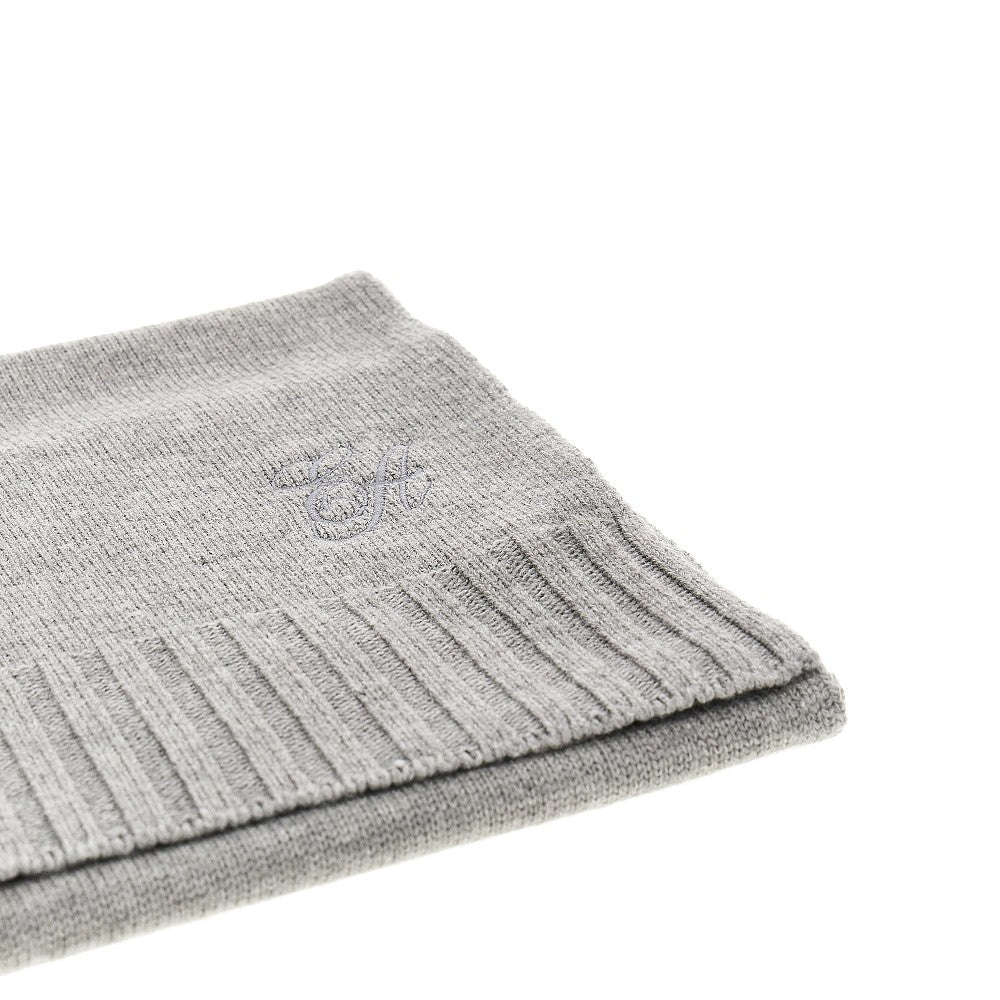 EMPORIO ARMANI OS wool scarf with logo embroidery