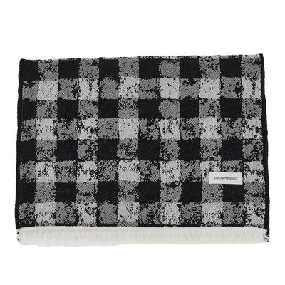 knitted scarf with check motif