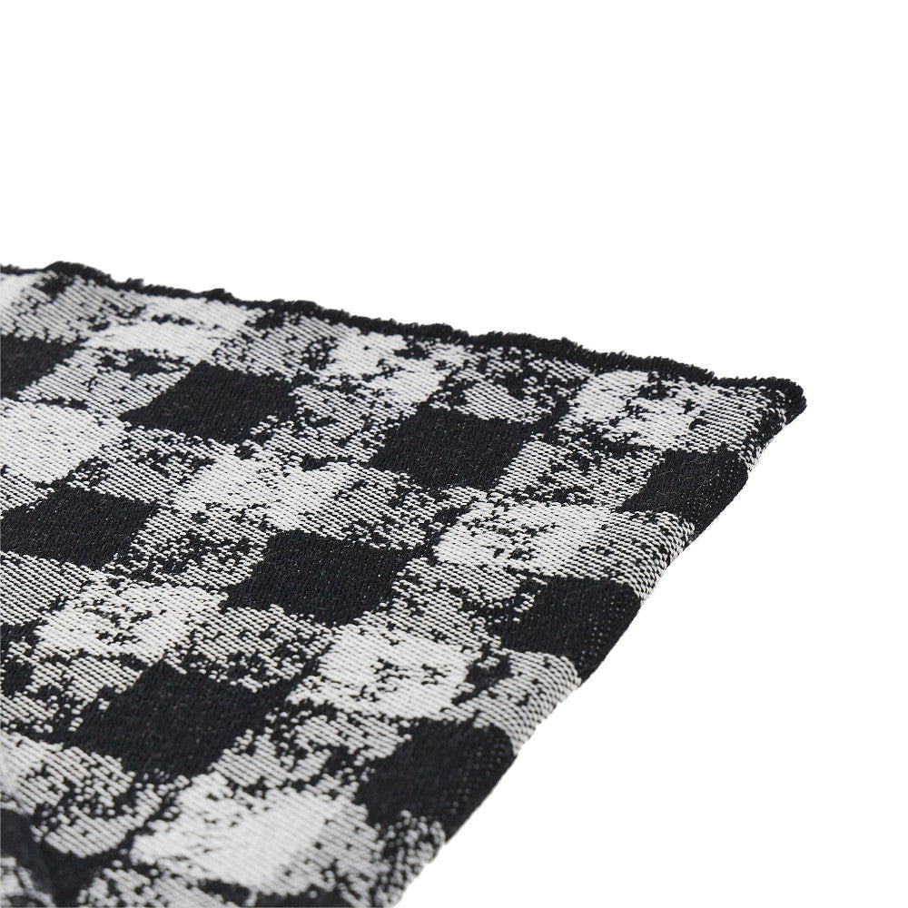knitted scarf with check motif