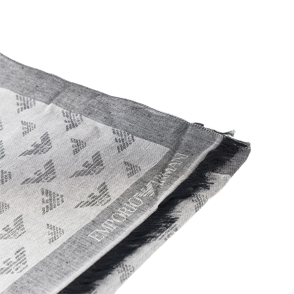 viscose-blend scarf with eagle motif
