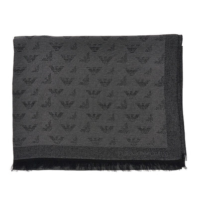 viscose-blend scarf with eagle motif